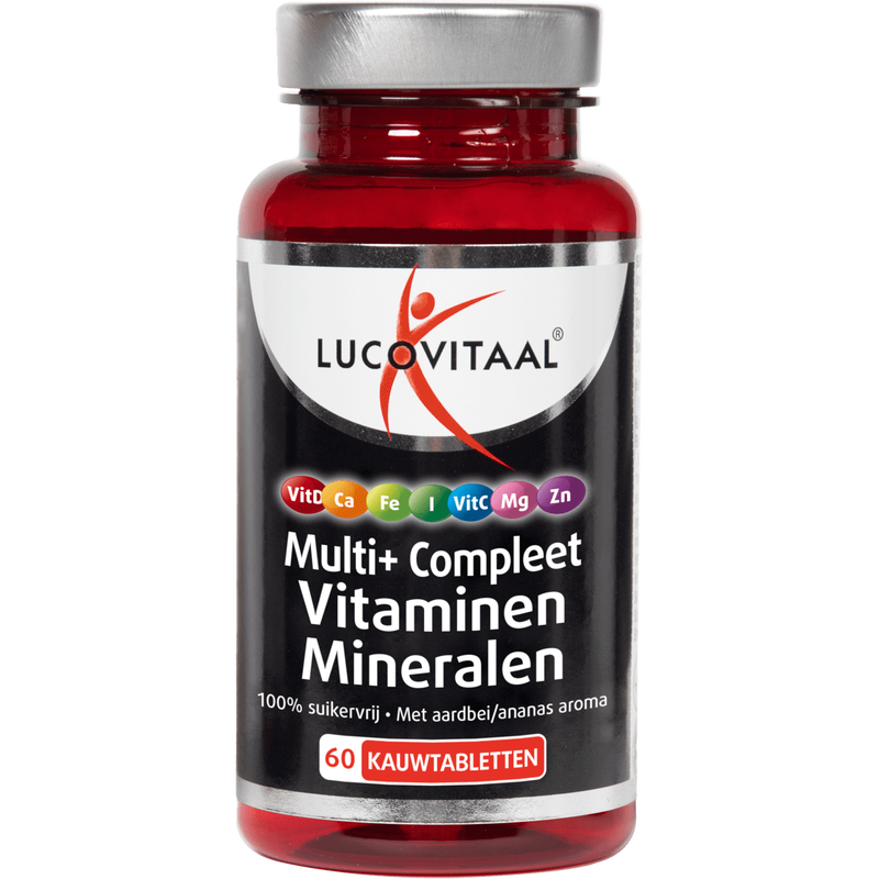Multi+ Compleet Vitaminen Mineralen Suikervrij Kauwtabletten 60 stuks