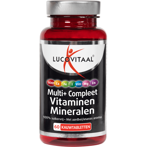 Multi+ Compleet Vitaminen Mineralen  Suikervrij Kauwtabletten 60 stuks