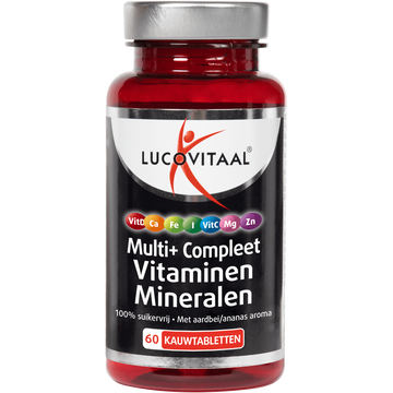 Lucovitaal Multi+ Compleet Vitaminen Mineralen Suikervrij Kauwtabletten 60 — 60 stuks