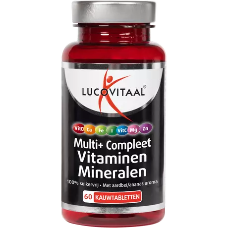 Multi+ Compleet Vitaminen Mineralen  Suikervrij Kauwtabletten 60 stuks