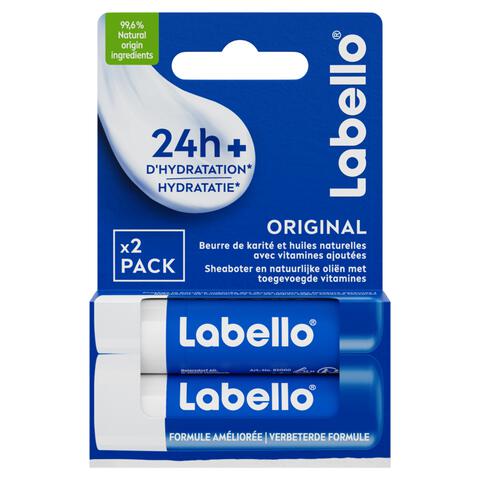 Labello Original Lippenbalsem 24u Hydratatie 2 stuks