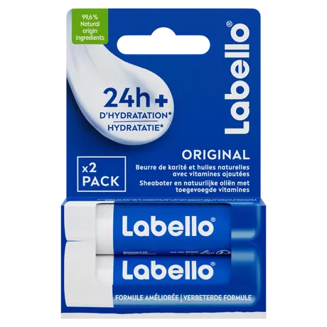 Labello Original Lippenbalsem 24u Hydratatie 2 stuks
