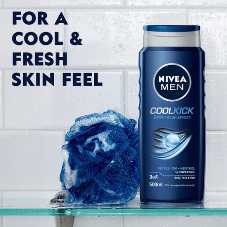 NIVEA MEN Cool Kick 3-in-1 Douchegel 500 ML
