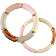 Splendid Moederdag armband – 2 stuks nude