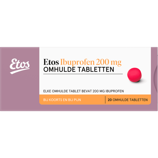 Etos Ibuprofen 200 MG Omhulde Tabletten 20 stuks