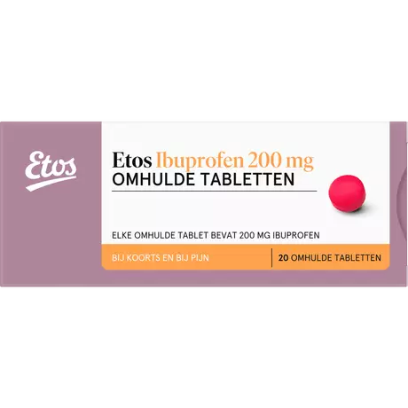 Etos Ibuprofen 200 MG Omhulde Tabletten 20 stuks