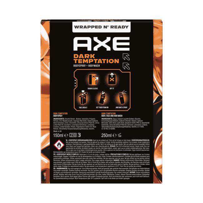 AXE Dark Temptation Toilettas Geschenkset 250ml + 150ml