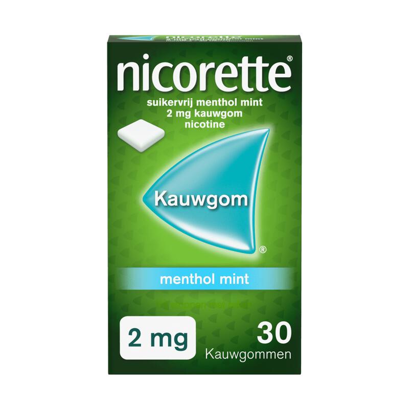 Nicorette Suikervrij Menthol Mint Kauwgom 2 MG 30 stuks
