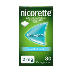 Nicorette Suikervrij Menthol Mint Kauwgom 2 Mg 30 Stuks