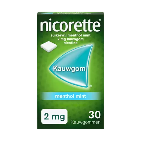 Nicorette Kauwgom Stoppen met Roken Menthol Mint 2 MG Nicotine 30 Stuks