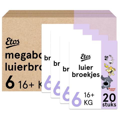 Etos Woezel & Pip Luierbroekjes Extra Large Maat 6 Megabox  4x20 stuks