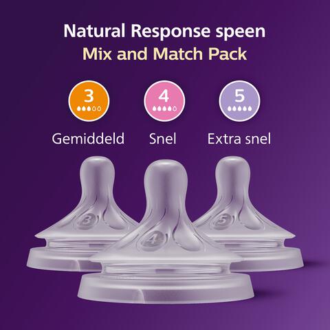 Philips Avent Natural Response Flesspeen Mix&Match 1m+SCY906/03