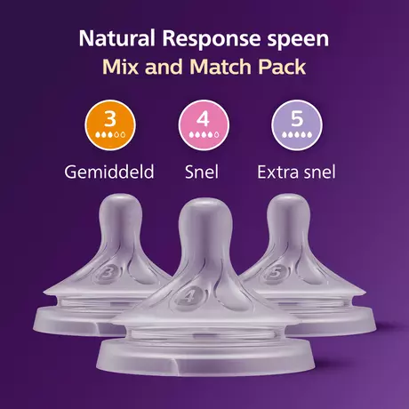 Philips Avent Natural Response Flesspeen Mix&Match 1M+ SCY906/03 3 stuks