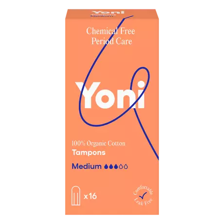 Yoni Tampons Medium 100% Biologisch Katoen 16 stuks