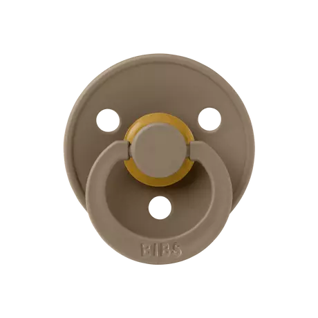BIBS Colour Fopspeen Rond Latex Maat 1 Ivory/Dark Oak 2 stuks