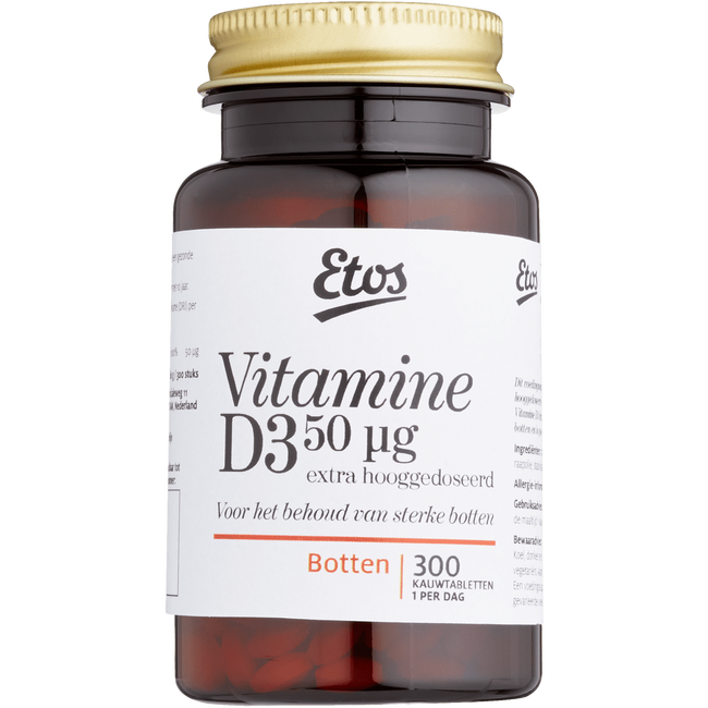 Etos Vitamine D3 50 ug Kauwtabletten 300 EA Etos