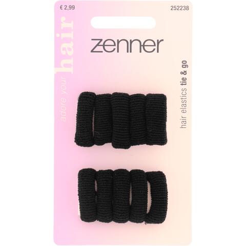 Zenner Haarelastiek Rollup Zwart 10 stuks
