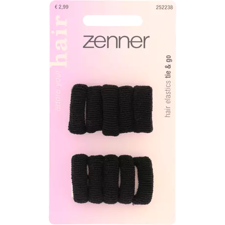 Zenner Haarelastiek Rollup Zwart 10 stuks