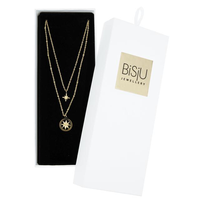 BiSjU Jewellery Ketting Platte Schakel Gold Plated Stainless Steel