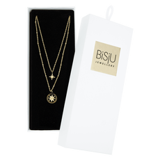 BiSjU Jewellery Ketting Platte Schakel Gold Plated Stainless Steel