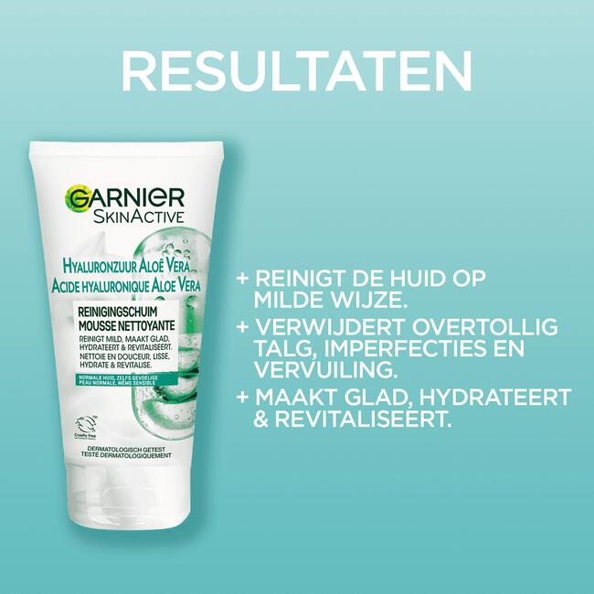 Garnier SkinActive Hyaluronzuur Aloë Vera Gezichtsreinigingsschuim 150 ML