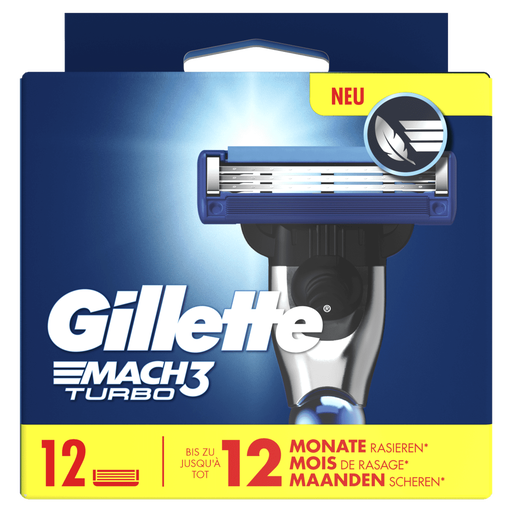 Gillette Mach3 Turbo Navulmesjes 12 stuks