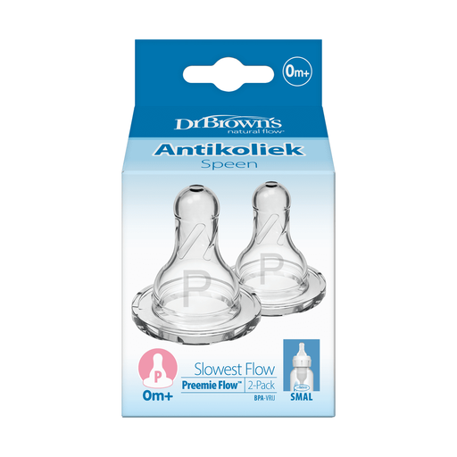 Dr. Brown’s Flesspeen Prematuur 0+ Maanden Smalle Halsfles 2 stuks