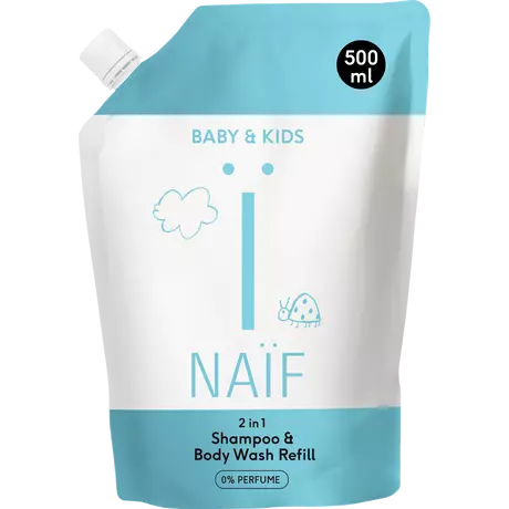 Naïf Baby & Kids 2-In-1 Shampoo & Body Wash 0% Parfum Navulverpakking 500 ML