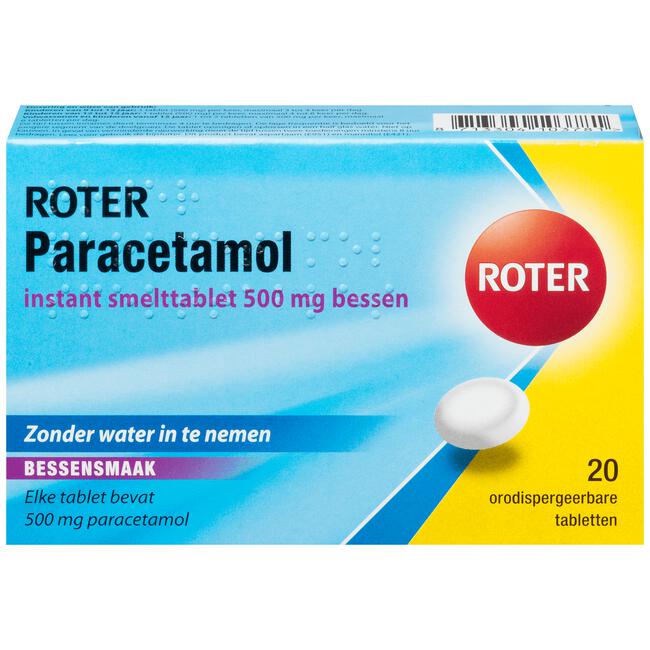 Roter Paracetamol smelttablet 500 mg 20 tabletten