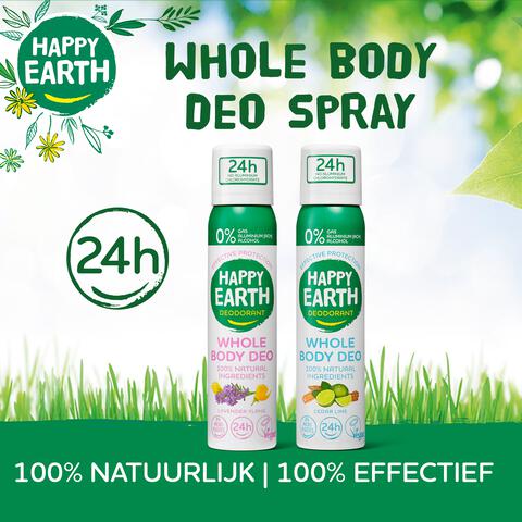 Happy Earth 100% Natural Whole Body Lavender Ylang Deodorant Spray 100 ML