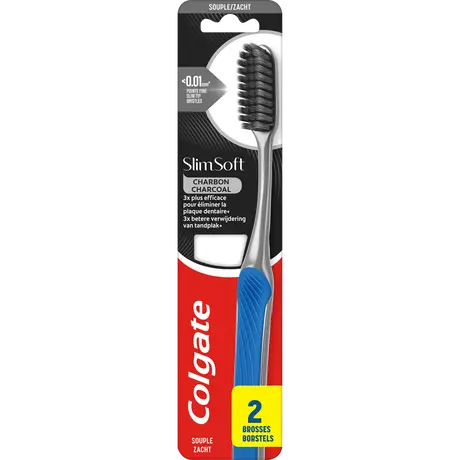 Colgate Slim Soft Charcoal Tandenborstels 2 stuks
