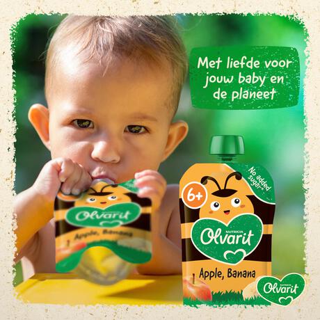 Olvarit Knijpfruit Peer Banaan 6+ Maanden 100 gram