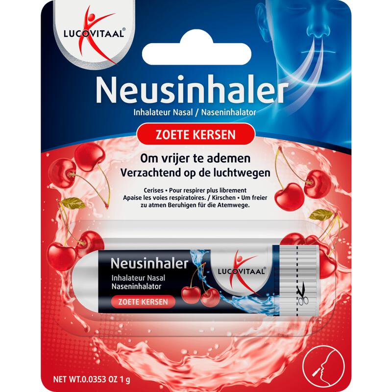 Lucovitaal Neusinhaler Vrijer Ademen Zoete Kersen 10 gram