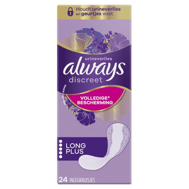 Always Discreet Incontinentie Inlegkruisjes Discreet Long Plus 24 stuks