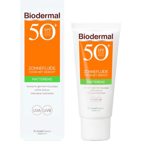 Biodermal Matterend Zonnefluïde Gezicht SPF50+ 40 ML