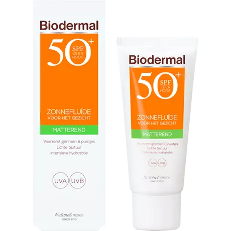 Biodermal Matterend Zonnefluïde Gezicht SPF50+ 40 ML