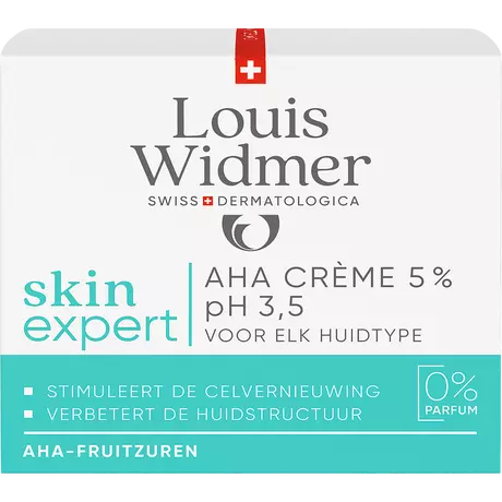 Louis Widmer Skinexpert Aha Crème 5% Ph 3,5 Zonder Parfum 50 ML