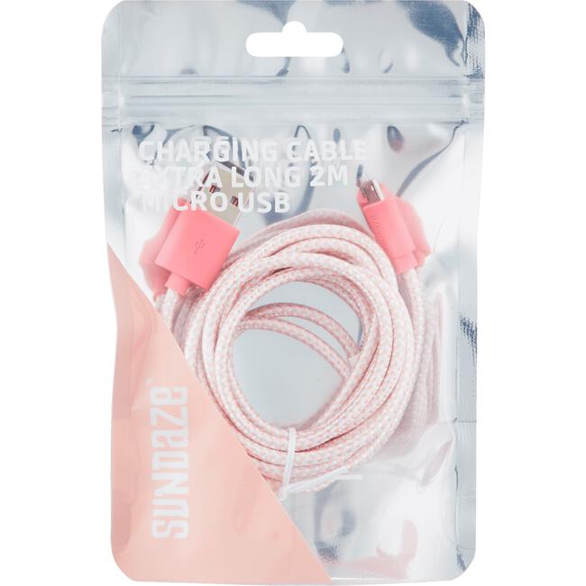 Sundaze Micro USB Braided Cable Pink 2 M