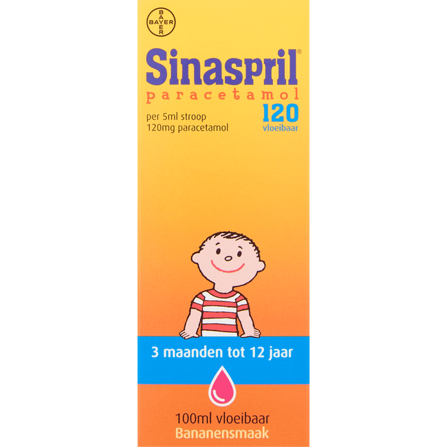 Sinaspril Paracetamol Vloeibaar Bananensmaak 120 mg/ 5 ml