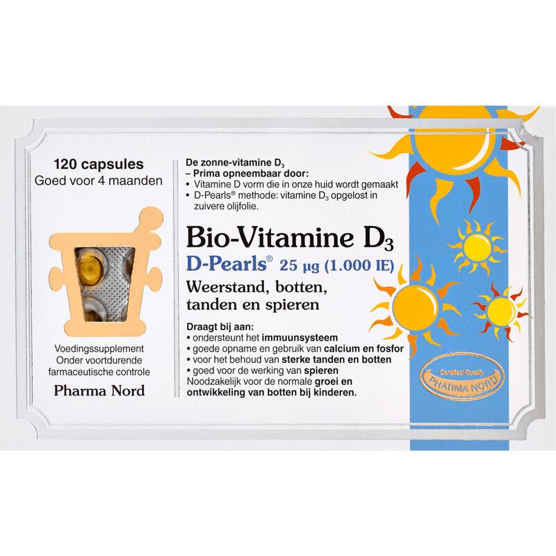 Pharma Nord Bio Vitamine D3 25μg 1.000IE Capsules 120 stuks