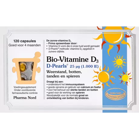 Pharma Nord Bio Vitamine D3  25μg 1.000IE Capsules 120 stuks
