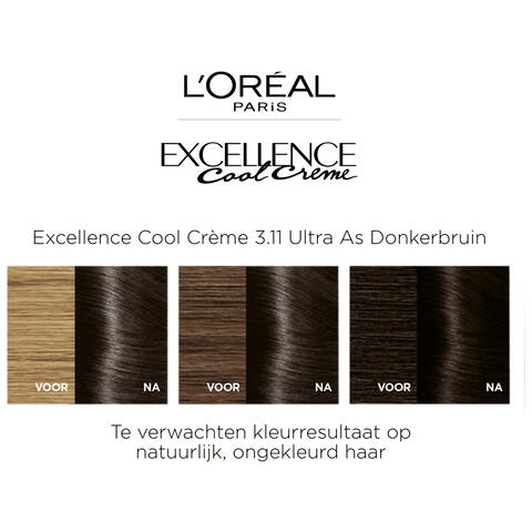 L'Oréal Paris Excellence Cool Creams Permanente Haarverf 3.11 Ultra As Donkerbruin