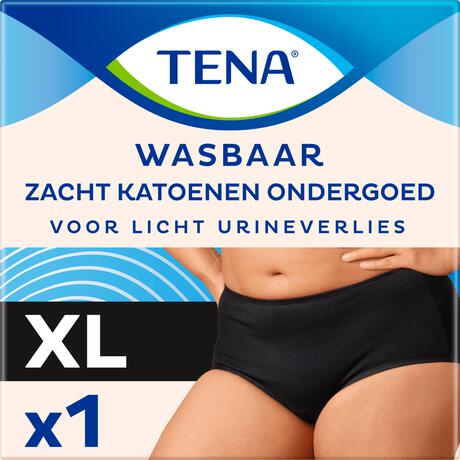 TENA WASBAAR ONDERGOED ZWART  XL