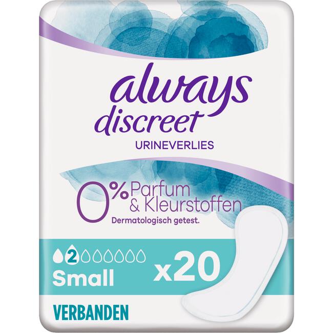 Always Discreet Voor Urineverlies Verband Voor Dames Small x20
