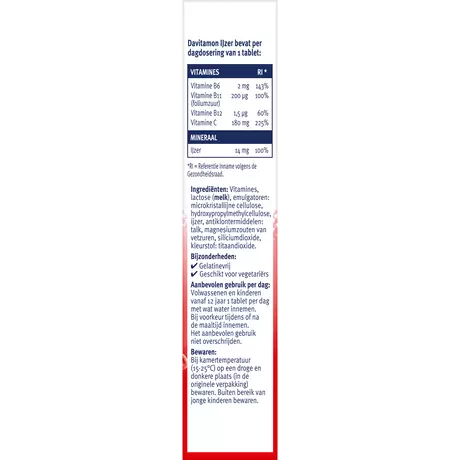 Davitamon Vit C & B12 IJzer Tabletten 33 stuks