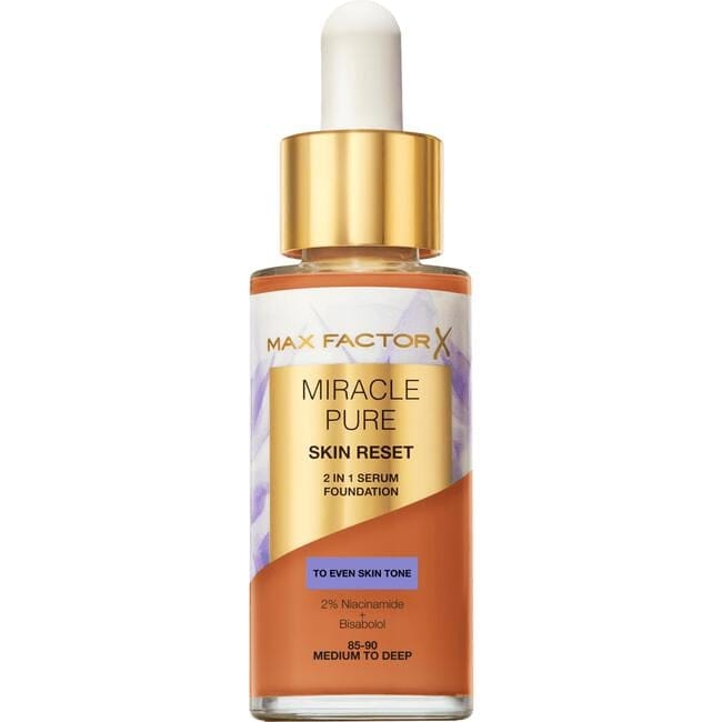 Max Factor Miracle Pure Serum Foundation 85-90 Medium To Deep 30 ML