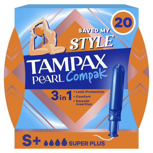Tampax Pearl Compak Super Plus Tampons Met Inbrenghuls 20 Stuks