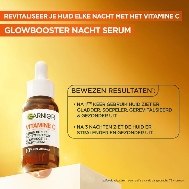 Garnier Skinactive 10% Pure Vitamine C* Anti-Pigmentvlekken Nachtserum met Hyaluronzuur 30 ML