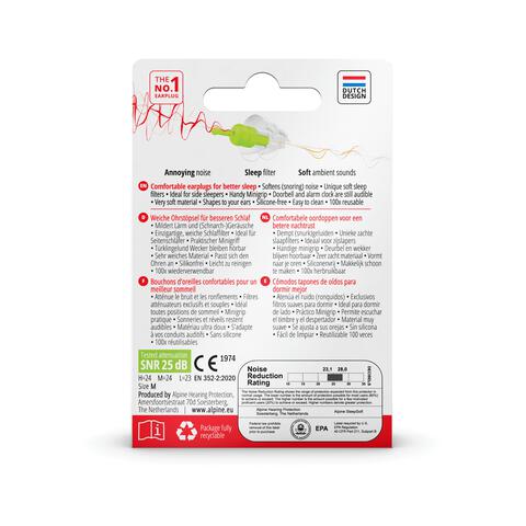 Alpine SleepSoft Herbruikbare Slaap Oordoppen 1 paar