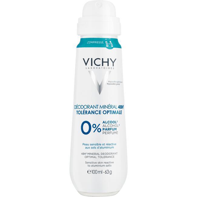 Vichy Deodorant 48u Mineraal Spray Gevoelige Huid 100 ML